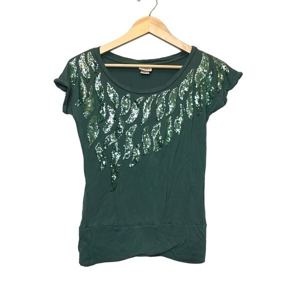 Vintage Y2K daytrip green sequin top m - Picture 1 of 6